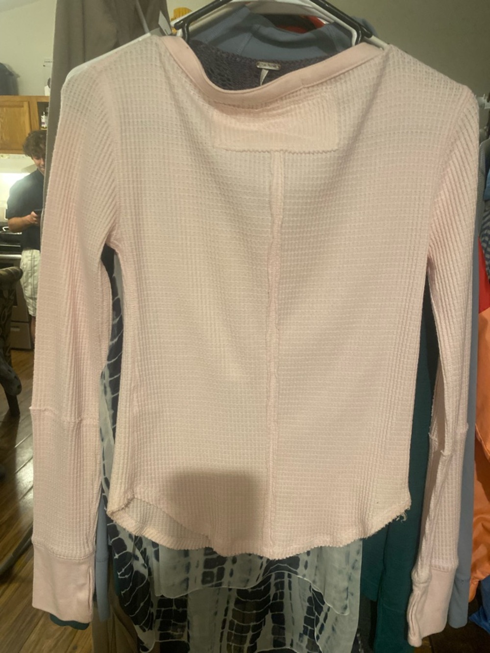 We The Free Pale Pink Waffle Long-Sleeve Top